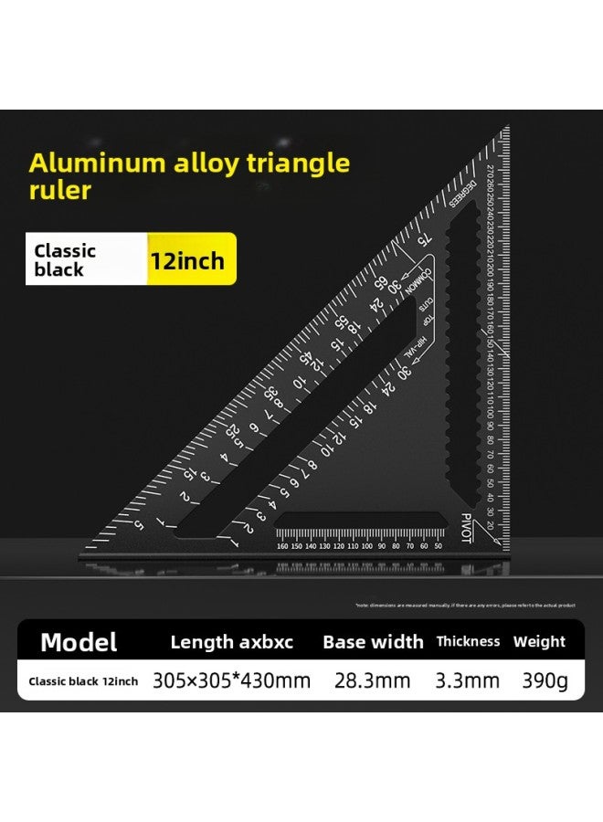 Special Aluminum Alloy 45 Degree Stainless Steel Right Angle 90 High Precision Tool Large Industrial Triangle For Woodworking Triangle Ruler 