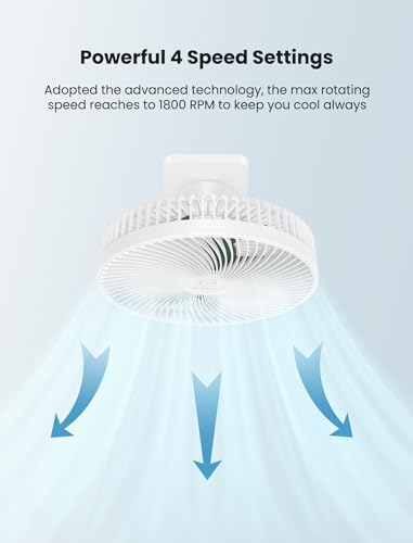 Shinebella 8.5-Inch Quiet Wall-Mounted Oscillation Fan with Remote & Timer, 4-Speed Adjustable for Small Bathrooms, Indoor Bedroom Cooling for RV, Adjustable Tilt, 5.92 ft Cord, Garage Cooling Fan for Home - Image 4