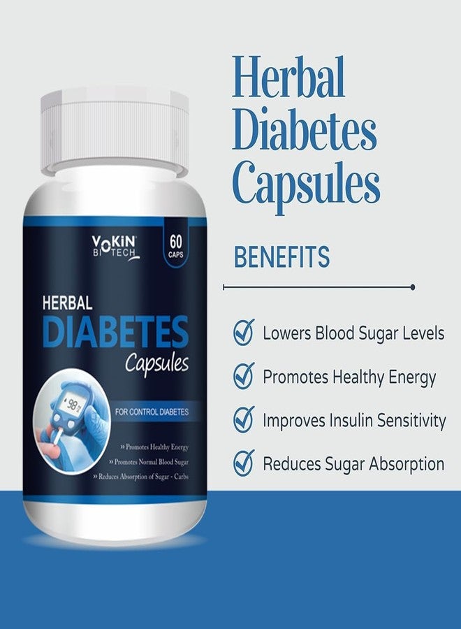 Vokin Biotech Herbal Diabetes 60 Capsules for Control Diabetes, Insulin Resistance | Supports Healthy Energy | Normalize Blood Sugar 750mg - Image 3