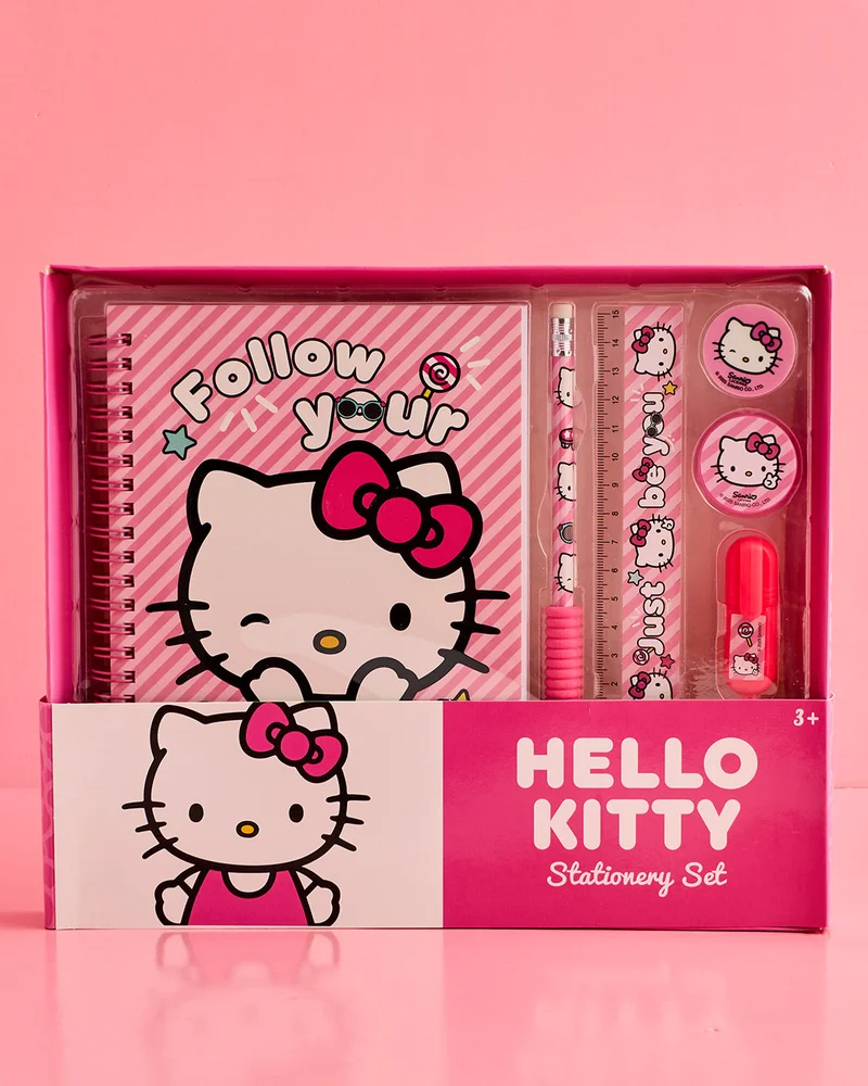 Redtag Pink Hello Kitty Print Stationery Set