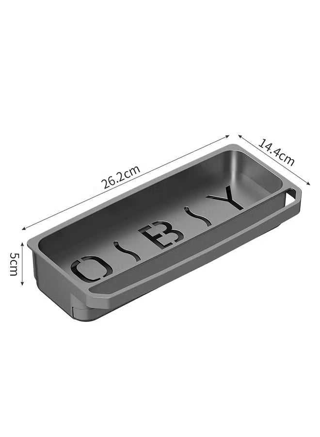 MLADEN Dishwashing Sponge Holder, Dish Soap and Sponge Holder for Kitchen Accessories, Stainless steel dishwashing sponge holder Dish Soap and Sponge Holder for Kitchen Accessories Storage Black - Image 2