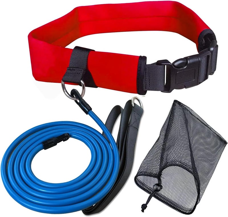 UCEDER Swim Tether Stationary Trainer, Resistance Belt with Bungee Cord, Pool Swim Training Harness for Exercise - Image 1