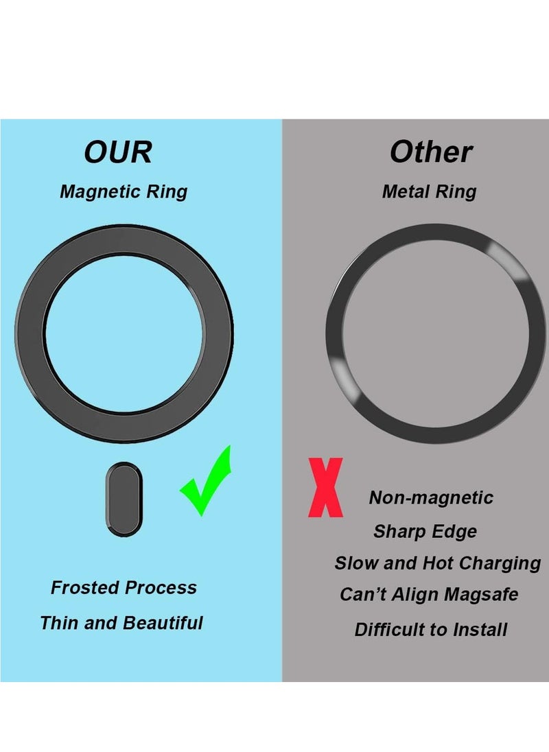 Generic 2 PCS Universal Magnetic Ring, Strong Magnet Sticker Magnetic Adapter Ring Compatible with Magsafe Accessories & Wireless Charging for iPhone 15/14/13/12 Pro Max Mini, Galaxy S24/S23/S22  - Image 3