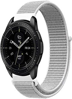 Bikson Comfort Canvas Woven Nylon Sport Watchwrist Band and for Samsung Galaxy Watch 46mm / Gear S3 Frontier/Huawei Watch GT2 / Magic Honor 2 / Fossil / 22mm Watches - Seashell Grey 