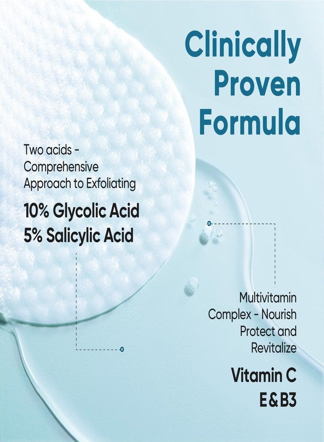 Elvira Glycolic Acid Exfoliating Facial Pads With 10% Glycolic Acid, 2% Salicylic Acid & Niacinamide - 60 Toner Pads, Daily Peel Treatment for Acne Prone Sensitive Skin - Image 4