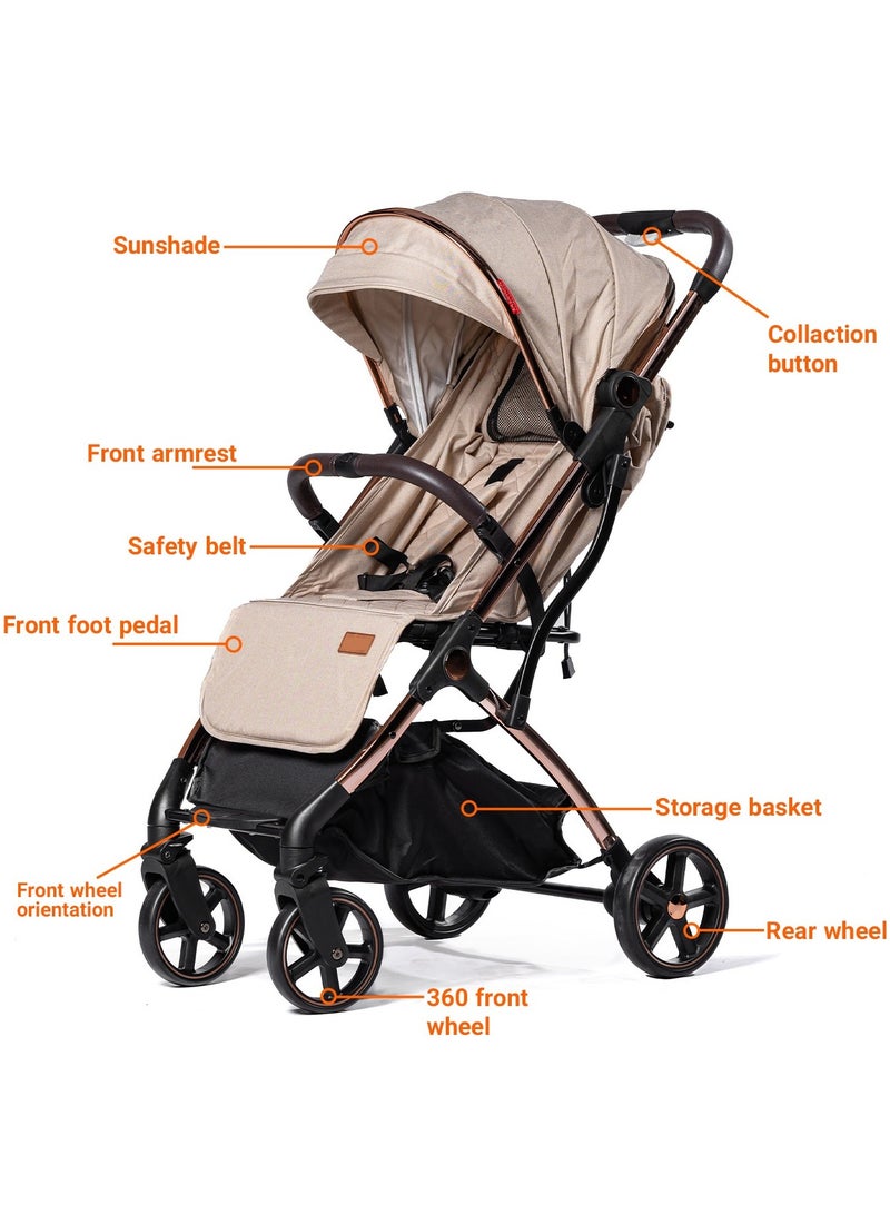 Kidilo Ultra Luxury & Lightweight Compact Travel Stroller â€“ Comfortable, Foldable Stroller for Infants & Toddlers Up to 5 Years | Perfect Baby Travel Gear, Umbrella Baby Stroller - Image 2