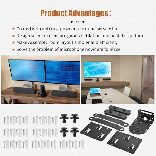 AQBB 939-001644 Video/Rally Mounting Kit Compatible with Logitech Rally/Rally Plus Wall Mounting Bracket for Speakers，Cameras, Table Hub, and Display Hub, Video Conferencing Speaker/Camera Wall bracket Kit - Image 3