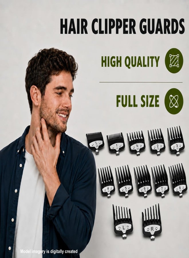 AIJALY 12 Pack Hair Clipper Guards 1/16"-1" Compatible with Wahl Clippers, Black - Image 2