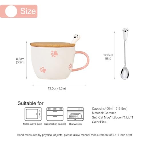 BigNoseDeer Kawaii Cat Mug with 3D Kitty Inside Cute Mugs Ceramic Tea Cup Coffee Mug Gifts for Women Girlfriend Kids White Elephant Gifts (13oz) - Image 5