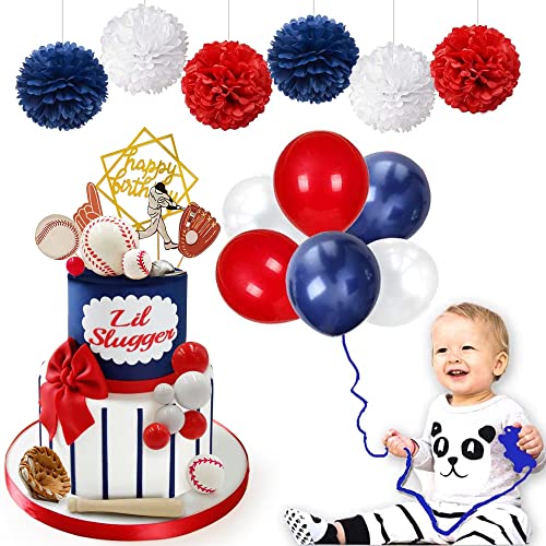 KDPATFAV Baseball Cake Decorations Sports Theme Party Decoration Supplies Baseball Themed Happy Birthday Cake Topper Party Decorations - Image 5