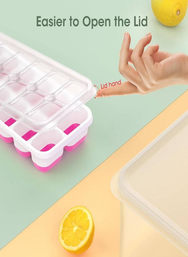 DOQAUS Ice Cube Tray with Lid and Bin, 4 Pack Silicone Plastic Ice Cubes Trays for Freezer with Box/Container, Stackable with Storage Iced Bucket Kits, Scoop, for RV, Soup, Food, Cocktail, Coffee - Image 5