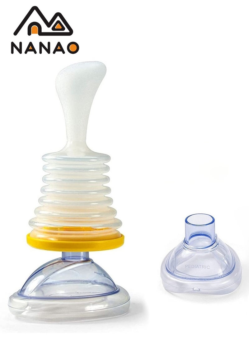 NANAO Emergency Choking Rescue Kit: Portable First Aid Suction Device,Choking Rescue Device, Rescue Kit for Children & Adults,young & Pediatric Masks with instruction paper Included  - Image 1