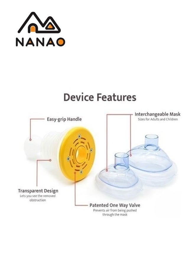 NANAO Emergency Choking Rescue Kit: Portable First Aid Suction Device,Choking Rescue Device, Rescue Kit for Children & Adults,young & Pediatric Masks with instruction paper Included  - Image 4