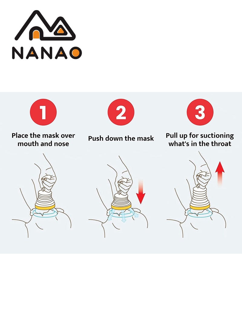 NANAO Emergency Choking Rescue Kit: Portable First Aid Suction Device,Choking Rescue Device, Rescue Kit for Children & Adults,young & Pediatric Masks with instruction paper Included  - Image 5