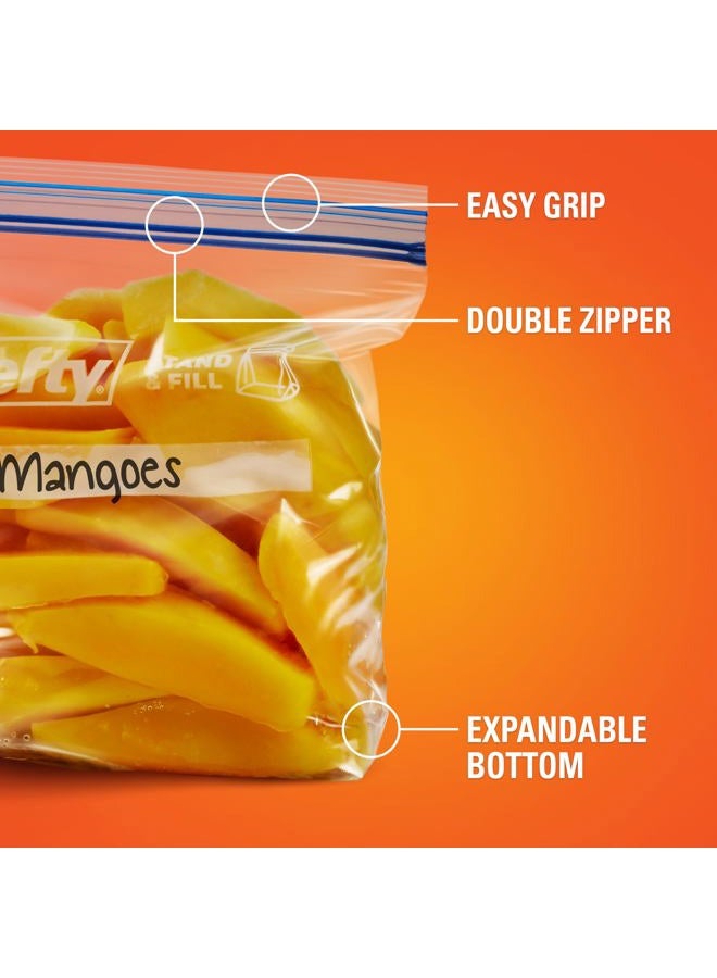 Hefty Press to Close Plastic Freezer Bags, Quart Size, 25 Count - Image 4