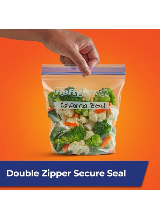 Hefty Press to Close Plastic Freezer Bags, Quart Size, 25 Count - Image 2