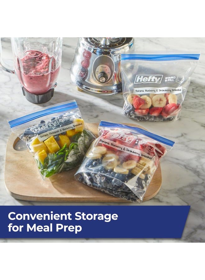 Hefty Press to Close Plastic Freezer Bags, Quart Size, 25 Count - Image 5