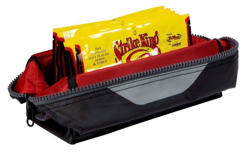 Plano KVD Wormfile Signature Series Speedbag, Small, Black TPE Coated Fabric with Red Interior, Water-Resistant Soft Fishing Storage for Baits & Worms - Image 2