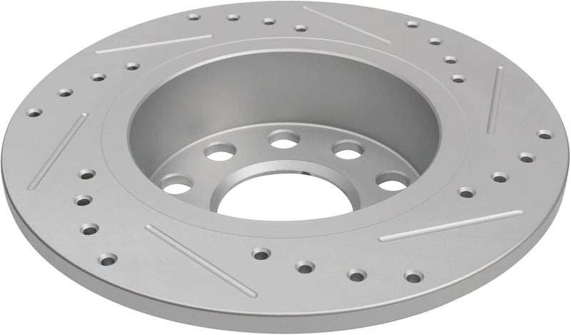 TRQ Performance Rear Drilled Slotted Coated Brake Rotor Set for VW Audi - Image 5