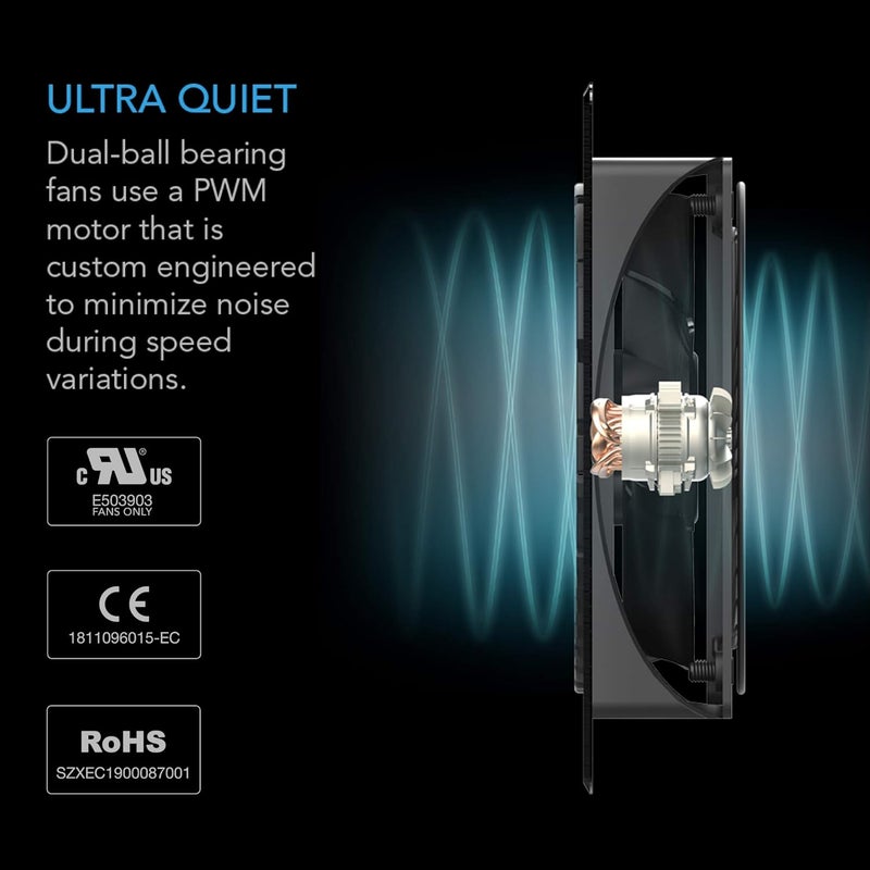 AC Infinity نظام مروحة تبريد هادئ AIRPLATE T3 بحجم 6" مع تحكم في الترموستات، لأرفف المسرح المنزلي AV - Image 4