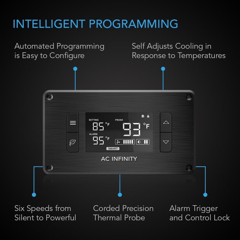 AC Infinity نظام مروحة تبريد هادئ AIRPLATE T3 بحجم 6" مع تحكم في الترموستات، لأرفف المسرح المنزلي AV - Image 3
