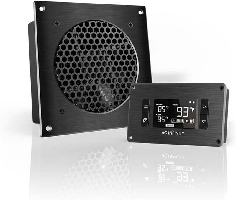 AC Infinity نظام مروحة تبريد هادئ AIRPLATE T3 بحجم 6" مع تحكم في الترموستات، لأرفف المسرح المنزلي AV - Image 1