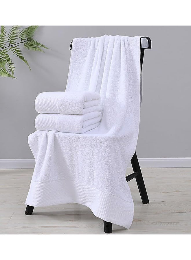 SKY-TOUCH Bath Towel 100% Cotton 2pcs, Premium Hotel Qualit y Large Bath Towel 70x140 cm, Premium Bath Sheet Soft & Highly Absorbent for Home Bathroom Hotel (White) - Image 1