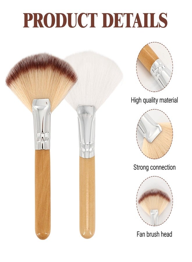 braxan Fan Brush Makeup, Esthetician Fluffy Facial Brushes, Facials Supplies For Estheticians,4pcs Brochas Para Faciales Spa, With 1 Black Brush Bag, For Loose Powder Highlighting Blush - Image 3