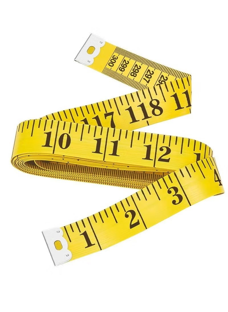 Flux Double Scale Tailor Measuring Tape – 3 Meter/120 Inch Flexible Body Tape | Dual-Sided Yellow & Black Sewing Tape for Tailoring, Crafting, Fitness & Body Measurements - Image 1