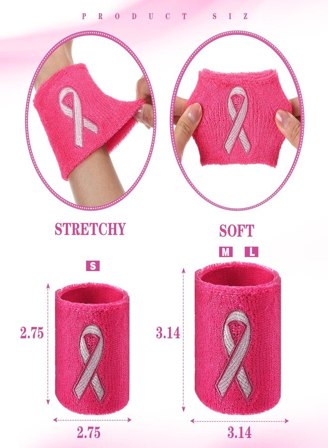 زانماي مجموعة زانماي المكونة من 3 أطقم من الجوارب وأساور المعصم للنساء المصابات بسرطان الثدي، جوارب كرة القدم بشريط وردي، إكسسوارات للتوعية بسرطان الثدي (كبير، وردي) - Image 4
