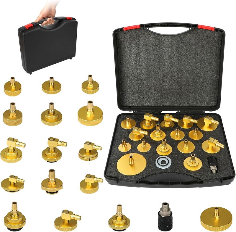 OURANTOOLS Brake Bleeder Kit 17PCS Master Cylinder Bleeding Kit Tool with Quick Connector for Honda Toyota Most Vehicles Brake Fluid Bleeding Refill