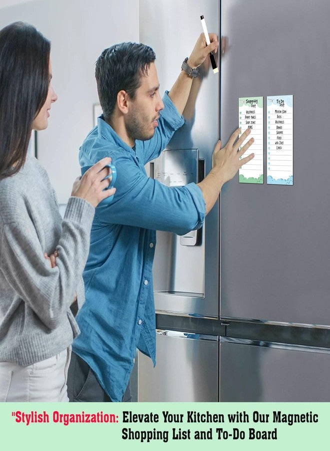 Rousrie Plastic Magnetic Shopping List Board with to Do List, Dry Erase Marker, Rewritable Fridge Magnet - Image 3
