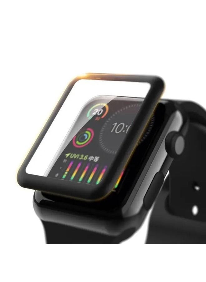 GREEN LION Apple Watch 45mm Screen Protector / 3D HD Glass / Anti-Shock / Covers Edge To Edge / Scratch Resistance / Anti Fingerprint / 9H HD Screen / Durable - Black Edge/Clear  - Image 1