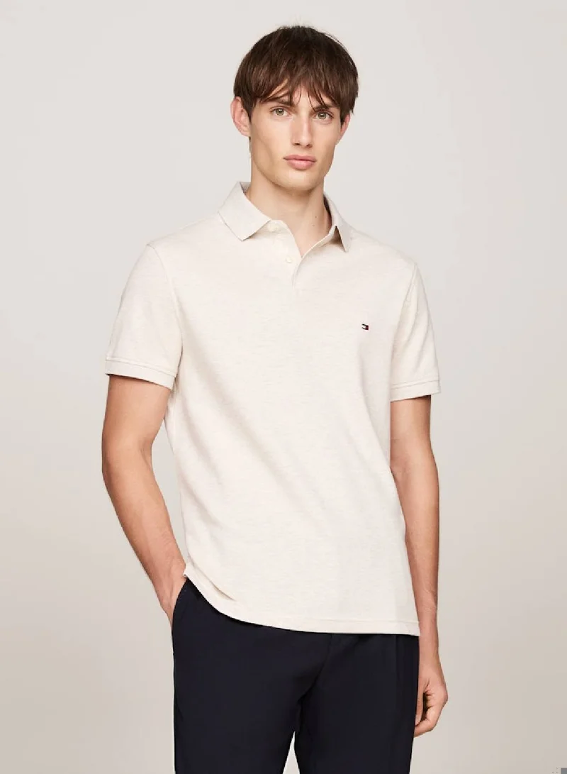 TOMMY HILFIGER Men's 1985 Collection Regular Fit Polo -  Stretch organic cotton, Beige