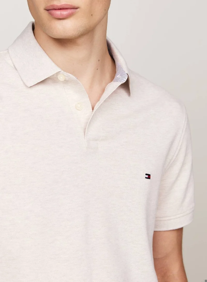 TOMMY HILFIGER Men's 1985 Collection Regular Fit Polo -  Stretch organic cotton, Beige