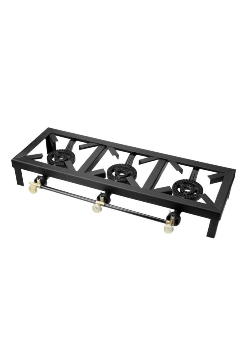 PAMCHAL Gas Stove Triple Countertop Burner Black  - Image 1