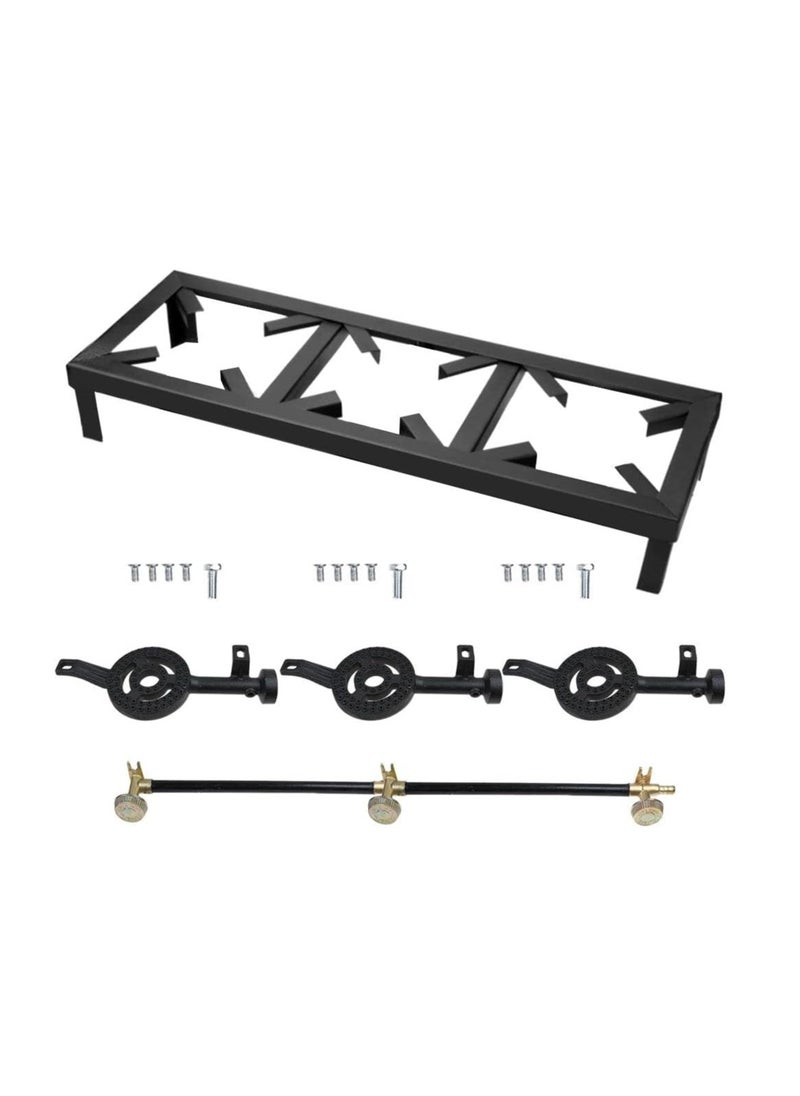 PAMCHAL Gas Stove Triple Countertop Burner Black  - Image 2