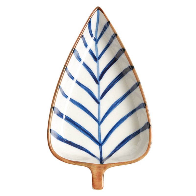2 pcs Underglaze Colour Ceramic Sauce Dish Appetizer Plates Dessert Plate Food Dipping Bowls (Branching Fibres) - Image 2