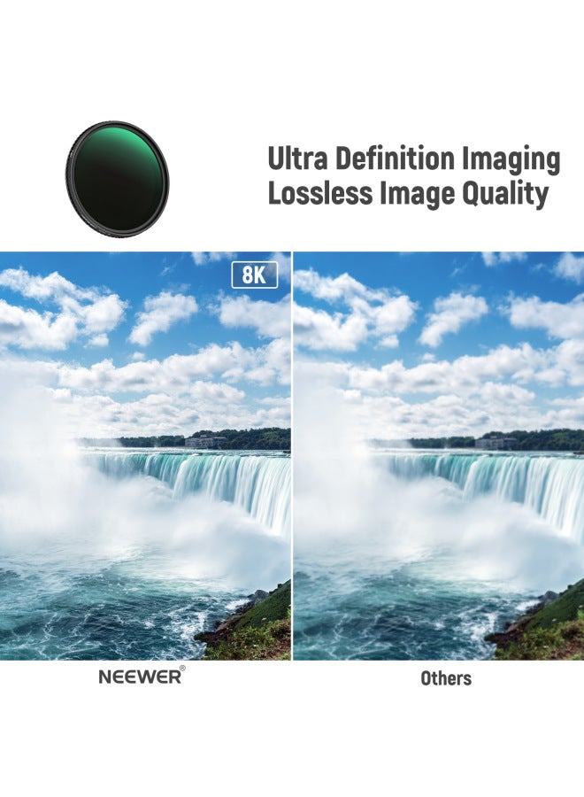 NEEWER/newer ND2-nd32 MRC Adjustable ND Filter Mirrorless Slr 37-82mm Lens Light Reduction Filter-Color:Newer 58mm ND2-ND32 MRC Adjustable ND Filter (hd & Large & Small Head)  - Image 4