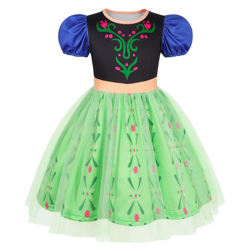 Benylion Princess Dress Girls Princess Christmas Birthday Gift for Kids Halloween Carnival Party Cosplay Outfits Snow Queen Coronation Dress Size 9-10 Years,Green - Image 1