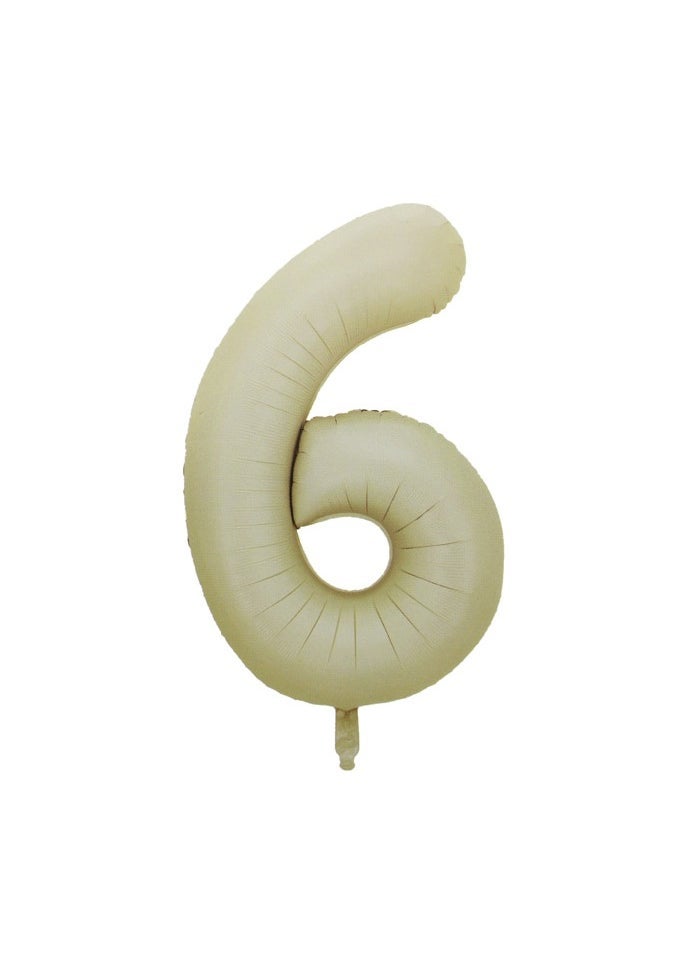 بارتي فن بالون رقم رقائق معدنية 16 "رقم 6 لون الشوفان - Image 1