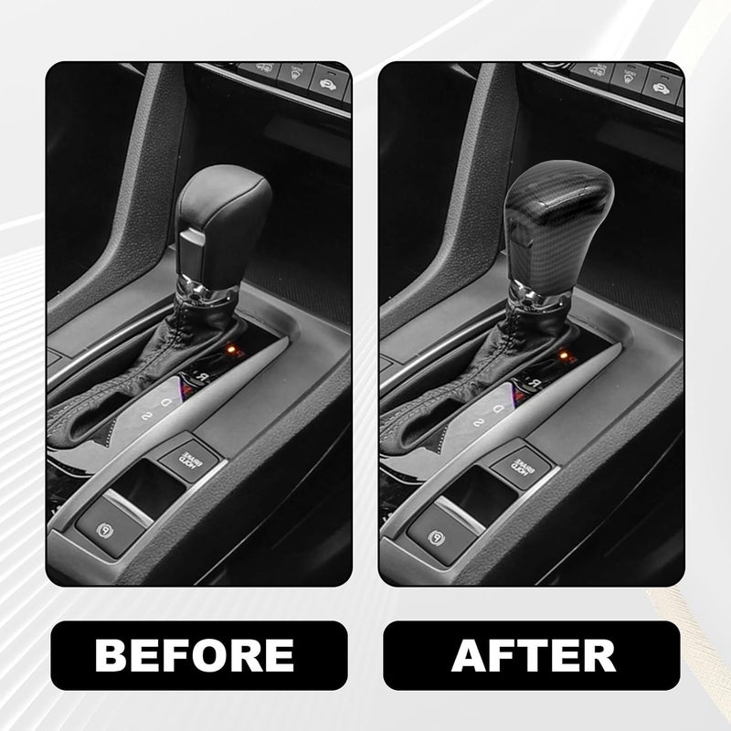 CmeRto Carbon Fiber Gear Shift Knob Cover for Honda Civic - Image 4