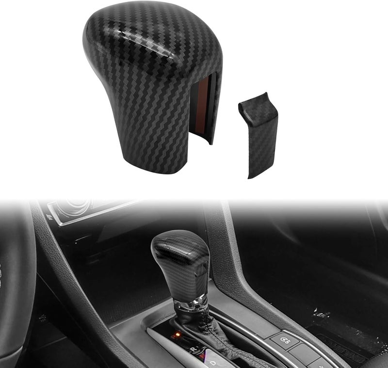 CmeRto Carbon Fiber Gear Shift Knob Cover for Honda Civic - Image 1
