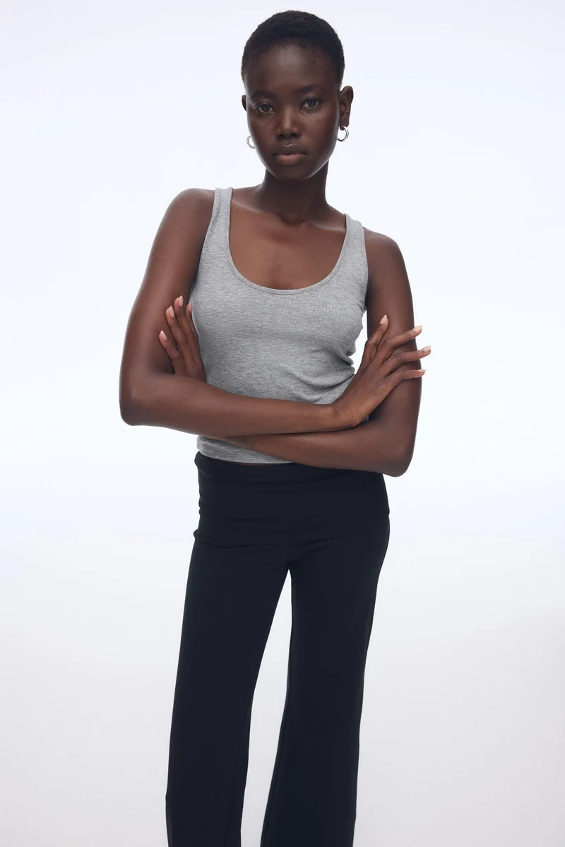 H&M Foldover-waist cotton trousers