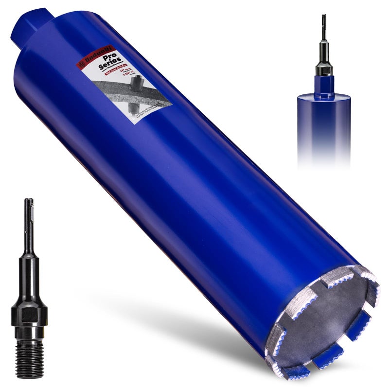 DaduoRi 4 Concrete Core Drill Bit with SDS Plus Adapter 1147 Thread 14 Cutting Depth Upgraded Welded Teeth Core Bits for Concrete with Rebar Brick MasonryStuccoMortarWet Coring