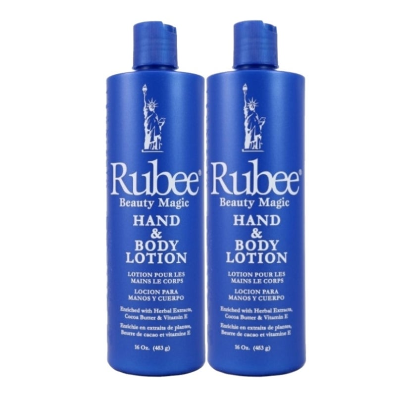 RUBEE Body  Hand Lotion  Pack of 2 NonGreasy Lotion for Women  Men  16 oz Cacao Butter Lotion for Extremely Dry Skin  Vitamin E Moisturizer