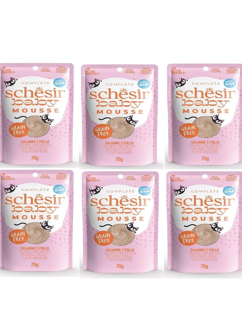شيسر طعام رطب للقطط الصغيرة 70 جرام مع سمك السلمون والدجاج، مجموعة من 6 قطع - Image 1