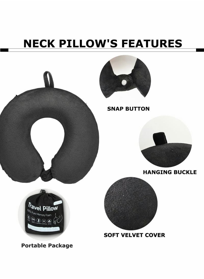 KASTWAVE Travel Pillow Airplane Neck Pillow for Traveling 100% Pure Memory Foam U Shaped Neck Pillow Washable Super Lightweight Portable Headrest Great for Airplane Chair Car Home Office  - Image 4