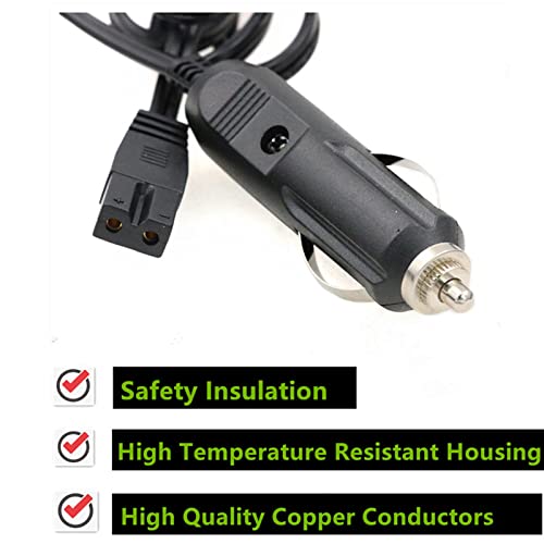 SZRMCC 12V DC Cigarette Lighter Cable 2 Pin Lead Cable Plug Car Cool Box Mini Fridge Replacement Extension Wire for Car Cooler Box Mini Fridge Wagan EL6214 (Straight,1.5M) - Image 3