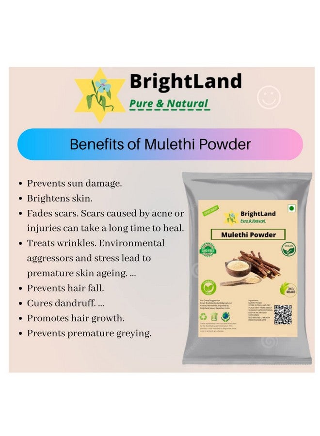 Brightland 100% Pure Multani Mitti Powder & Mulethi (Liquorice) Powder for Face & Skin (100gm*2=200gm) - Image 2